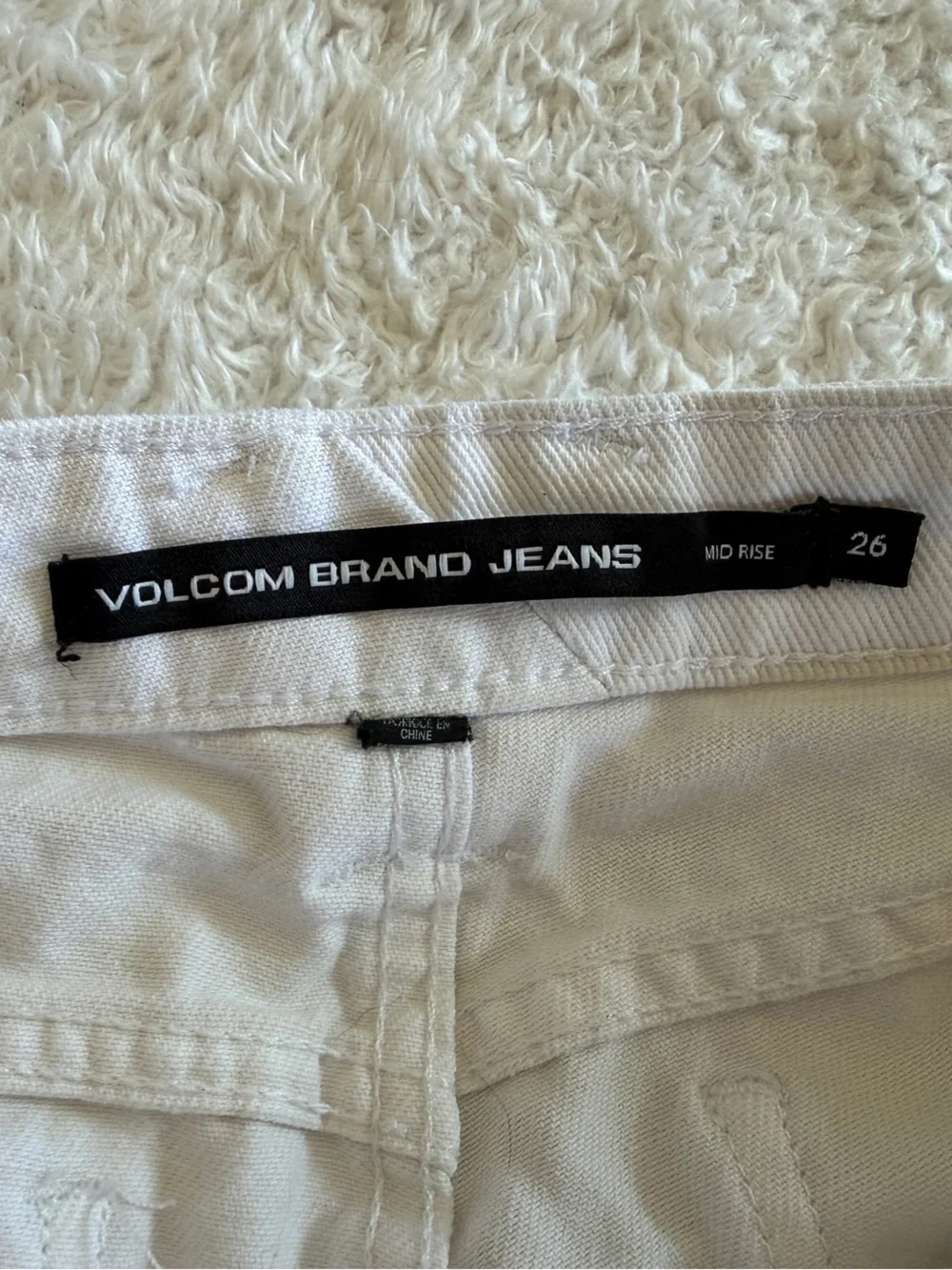 Volcom Women’s White Denim Cutoff Shorts